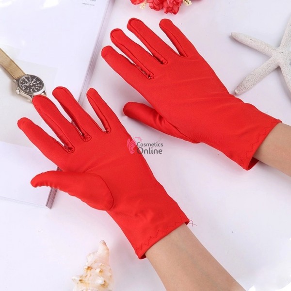 Manusi elegante din lycra simple MNS006MM Rosii scurte